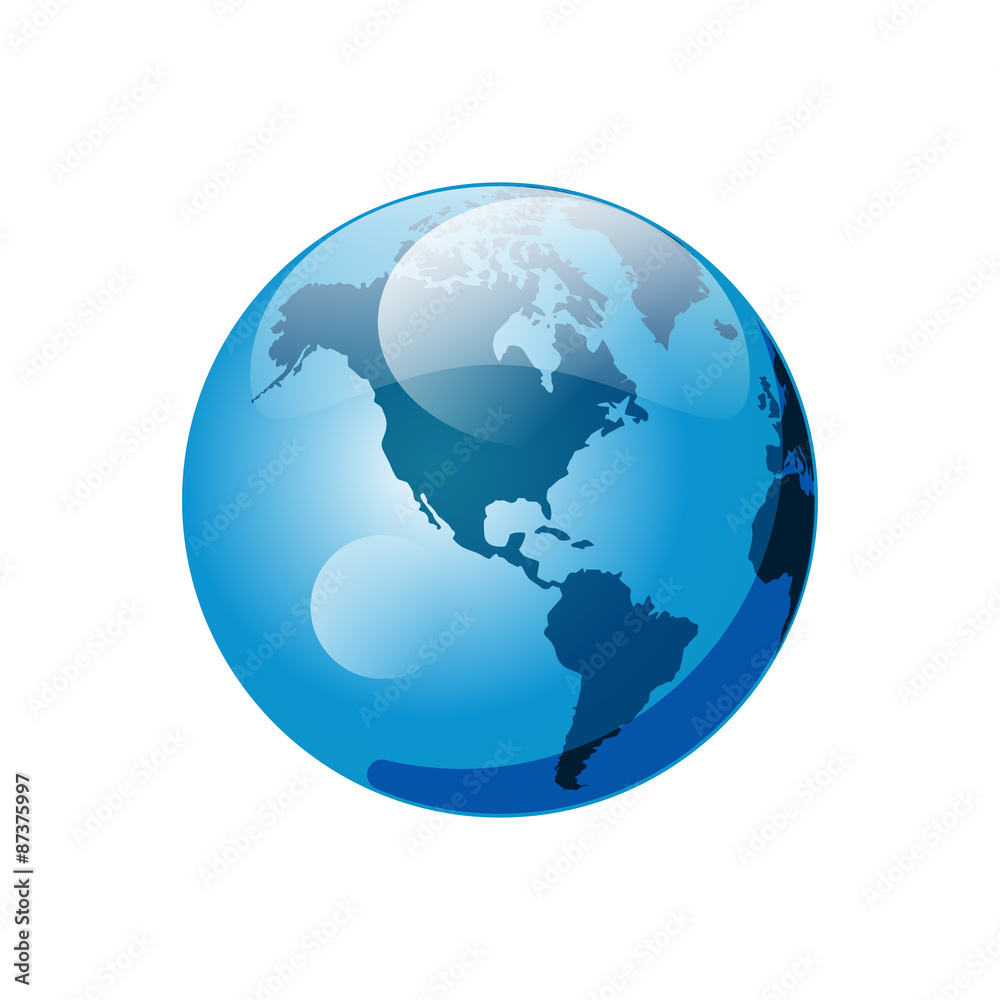 Naklejka premium 3D Realistic Earth Globe Vector