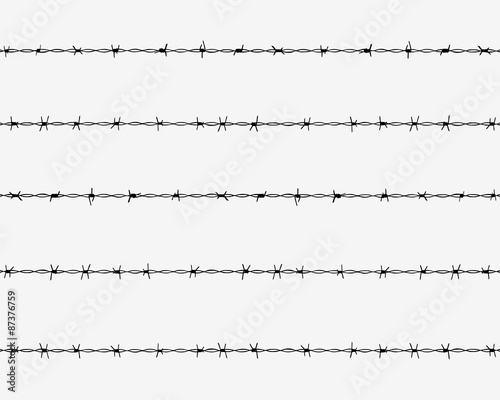 Black silhouette of the barbed wire, vector