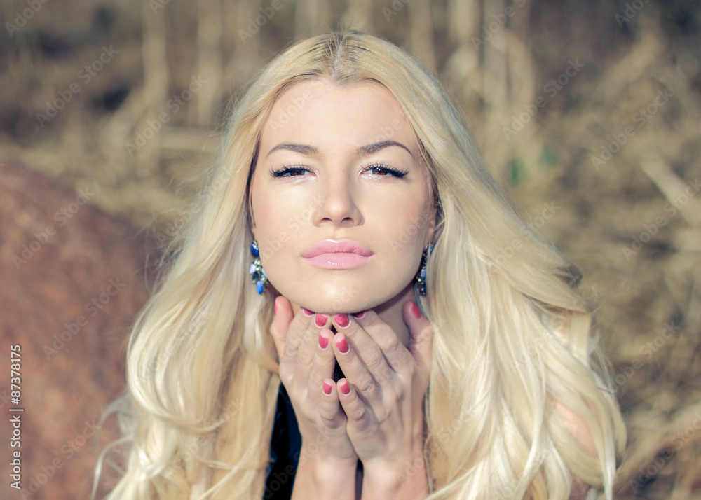 Naklejka premium magnificent portrait of a beautiful young woman