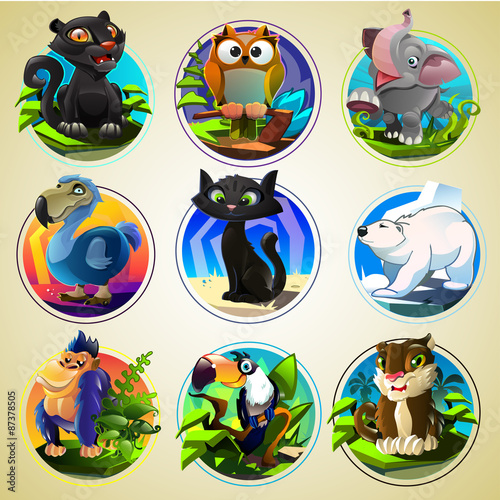 Set of differend cartoon animals