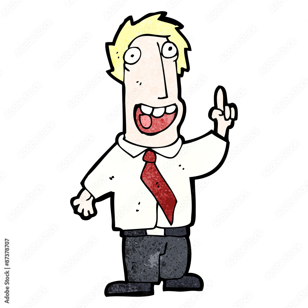 cartoon office man with crazy idea cartoon office man with crazy idea