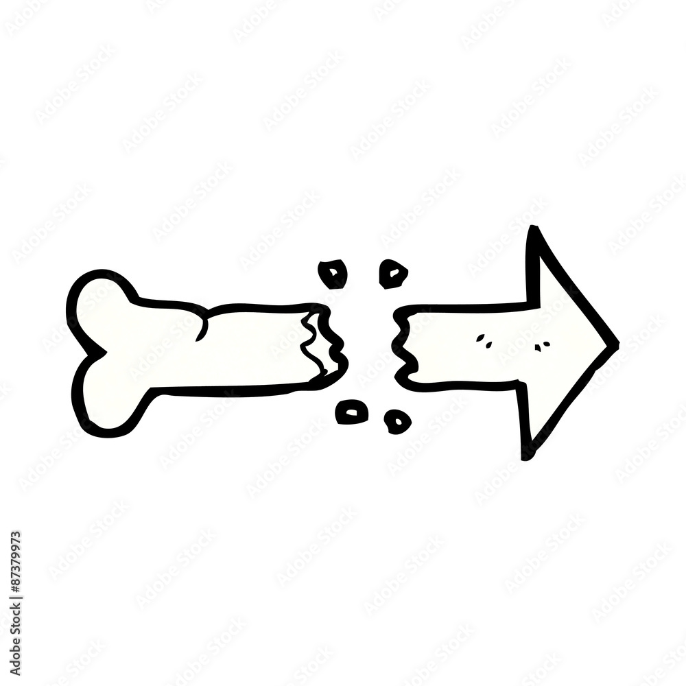 cartoon bone direction sign cartoon bone direction sign