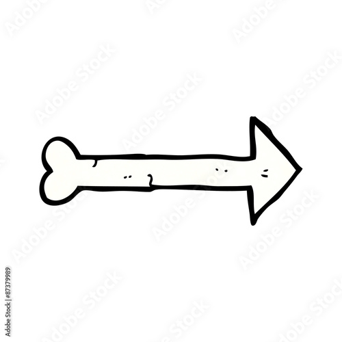 cartoon bone direction sign