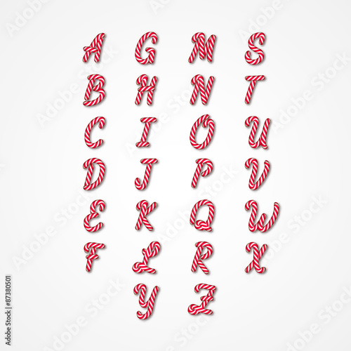 Candy Cane Alphabet.