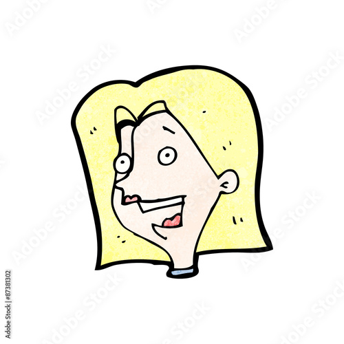 cartoon happy blond woman