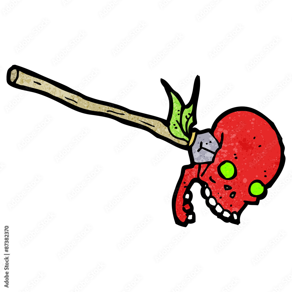Fototapeta premium cartoon spear in skull
