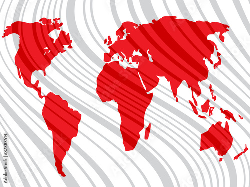 Abstract red world map background