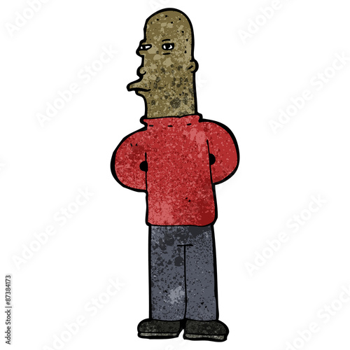 cartoon suspicious man