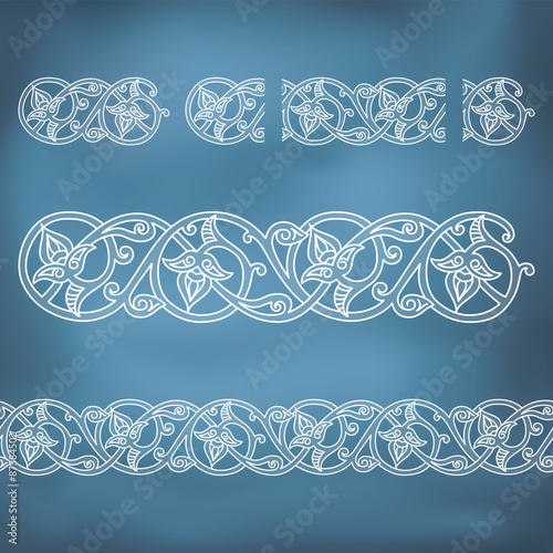 Seamless floral tiling borders