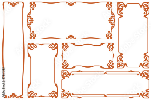 Vector abstract label from bound lines and flowers