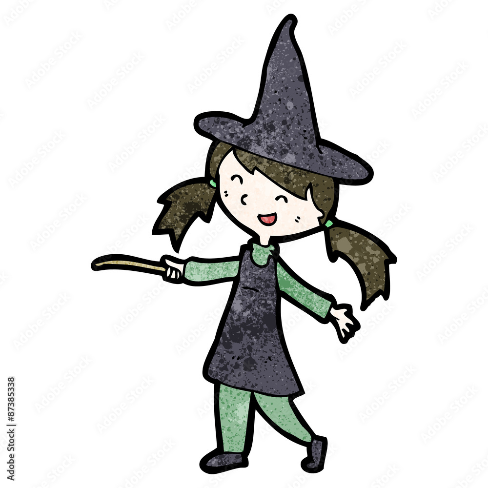 cartoon witch girl