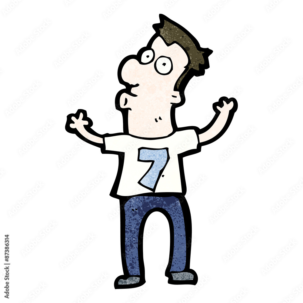 cartoon man in shirt number seven cartoon man in shirt number seven