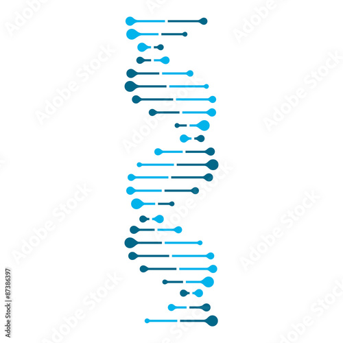Abstract DNA strand symbol. Isolated on white background. Vector illustration.