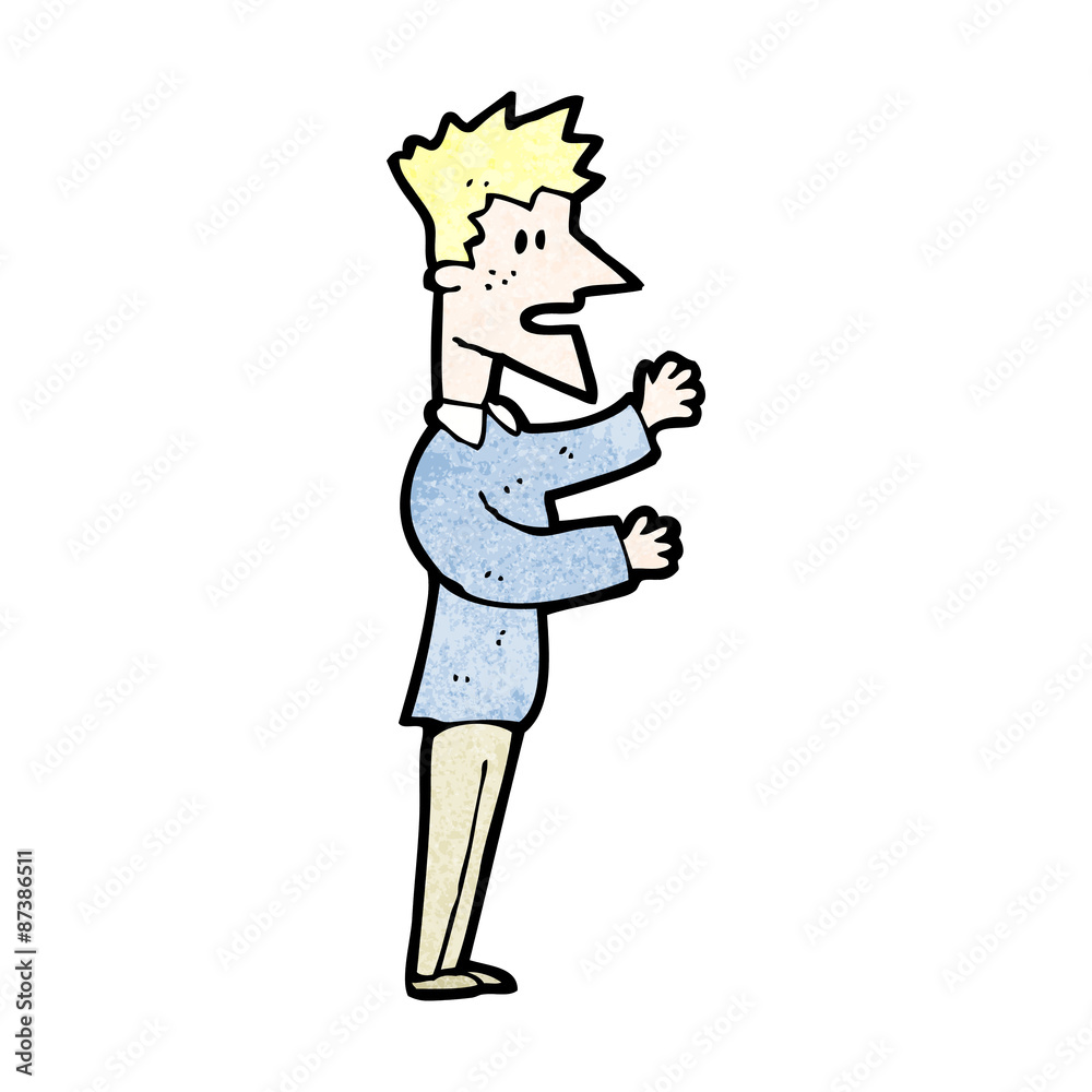 cartoon stressed blond man