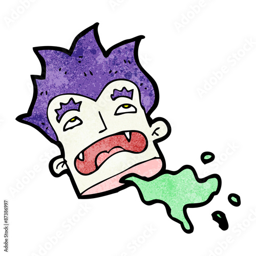 cartoon severed vampire head