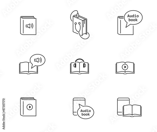 Audiobook and electronic e-book icons. 