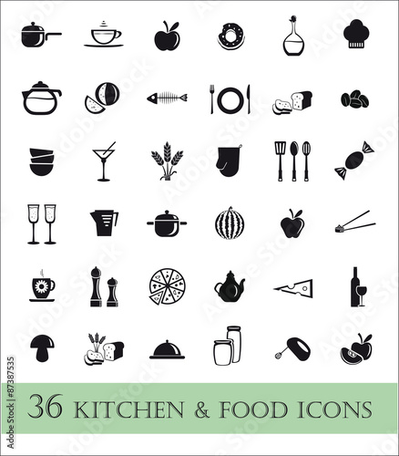 36 kitchen & food ikons photo