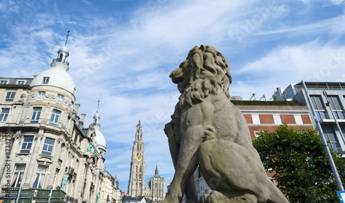 The city of Antwerp in summer