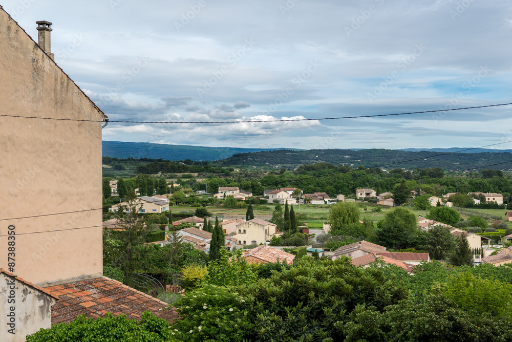 View from town between house in Gordes - Provence, France