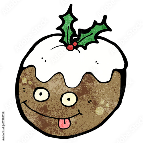 cartoon christmas pudding