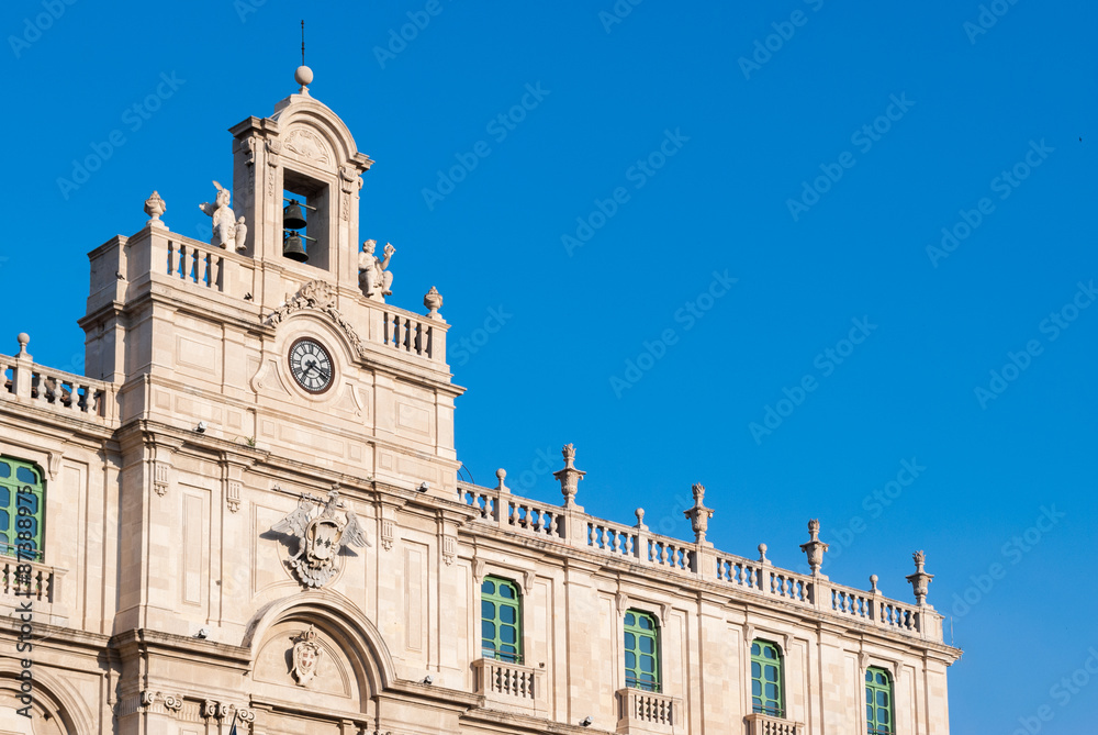 Detail of the main building of the University of Catania