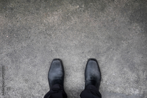 Black shoes standing on the floor