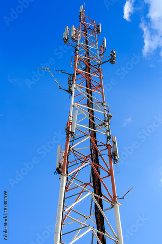 Tall mast with communication antennas