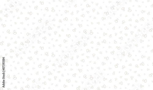 Vector seamless pattern of mushrooms on a white background.