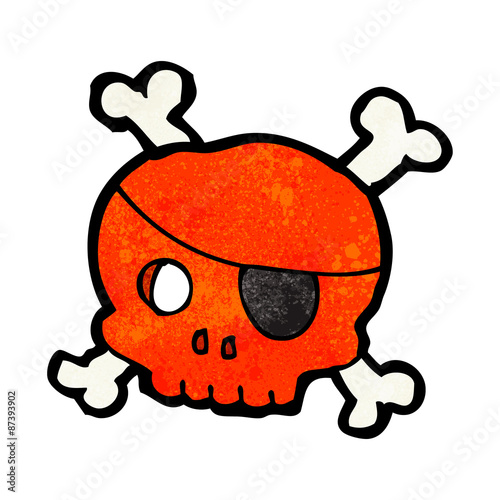 cartoon skull with pirate eye patch