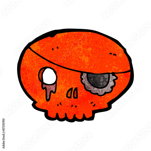 cartoon skull with pirate eye patch