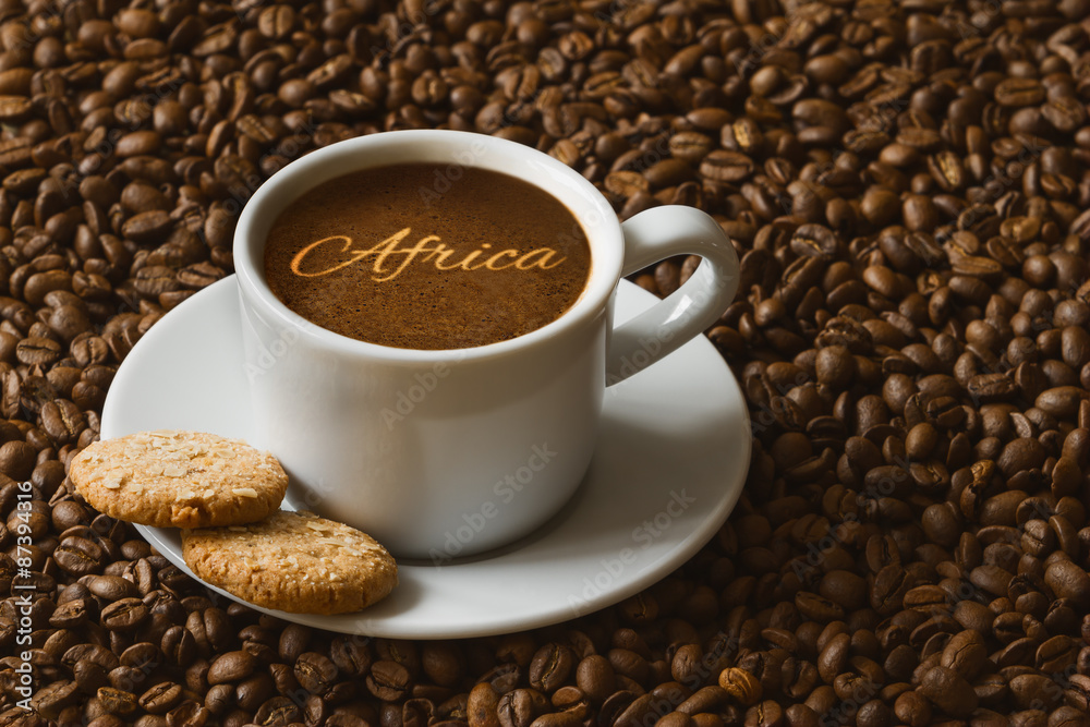 Still life - coffee with text Africa