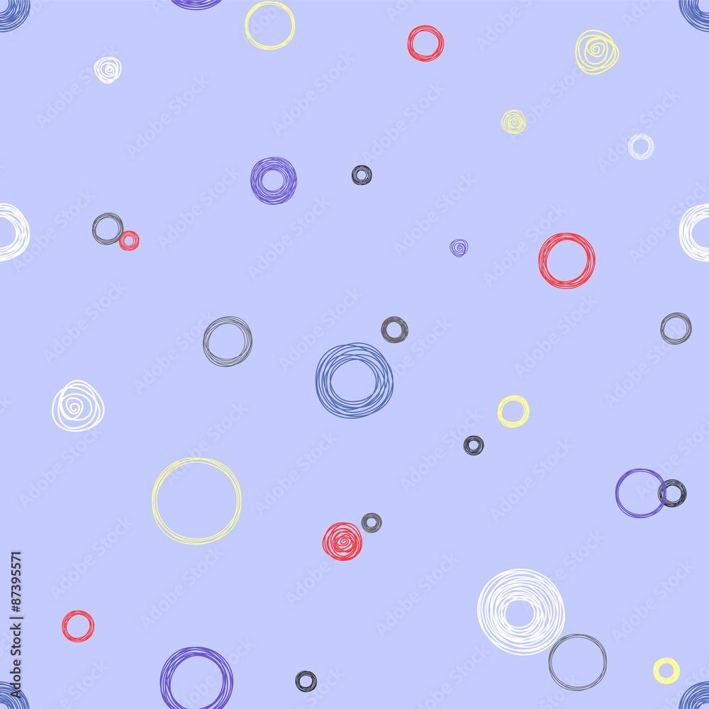 Blue seamless vector pattern with circles