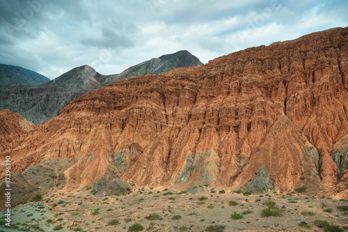 Red-colored mountain in Purmamarca