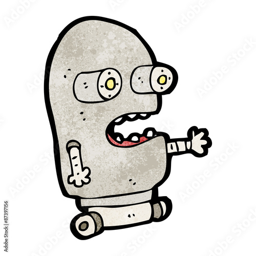 cartoon ugly little robot