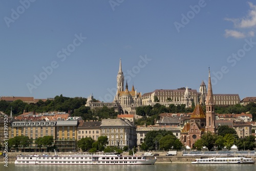 View of Budapest fortress and Fisherman's Bastion