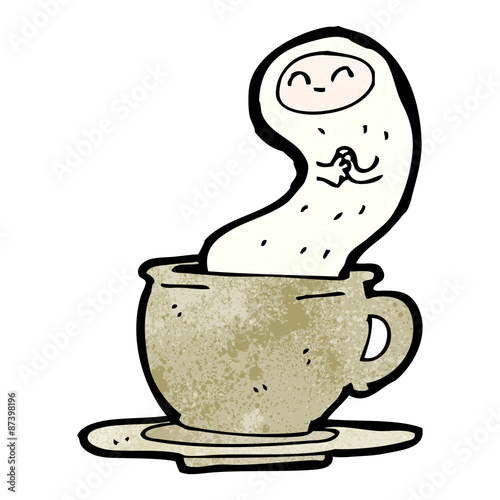 cartoon ghost in a teacup