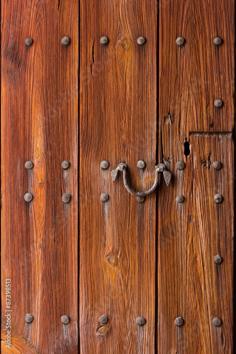 Door wood old strong security