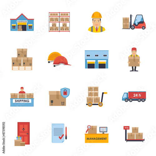 Warehousing and Logistic and Delivery icons vector set.