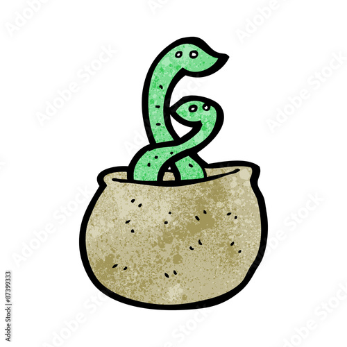 cartoon snakes in basket