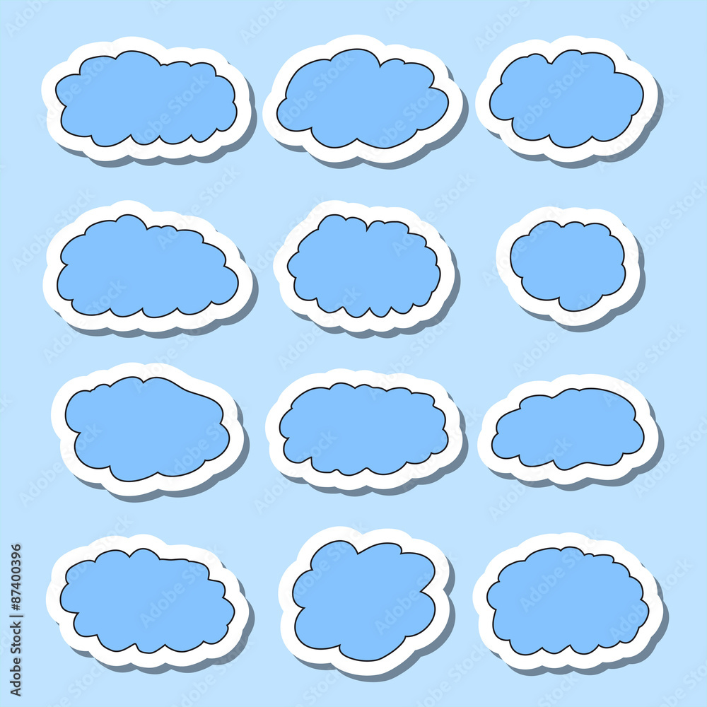 Vector illustration of clouds collection