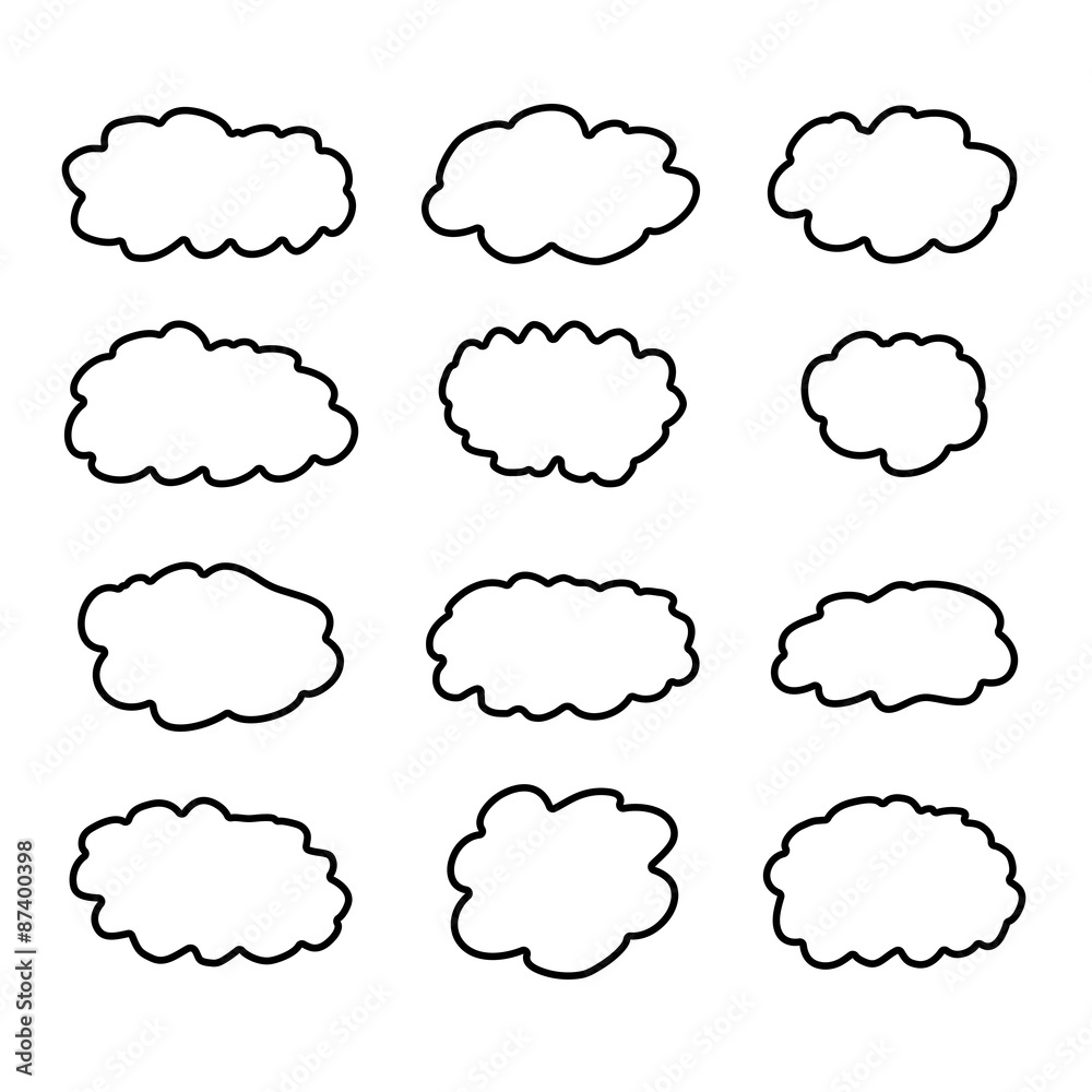 Vector illustration of clouds collection Vector illustration of clouds collection