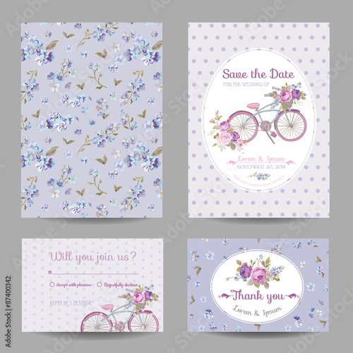 Invitation or Greeting Card Set - for Wedding, Baby Shower