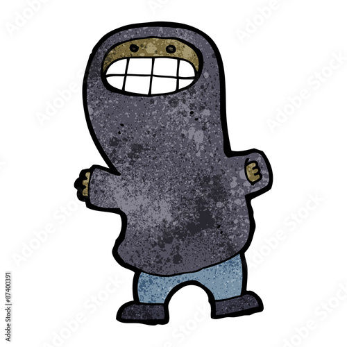 cartoon grinning boy in hooded sweatshirt