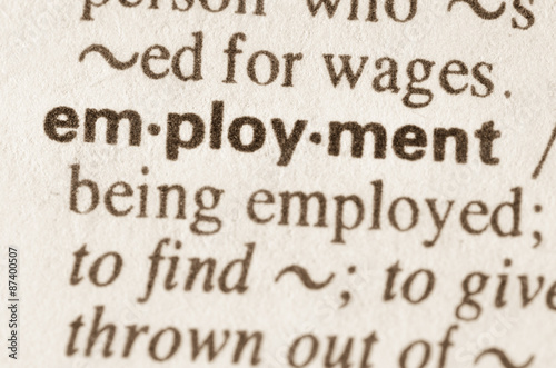 Dictionary definition of word employment