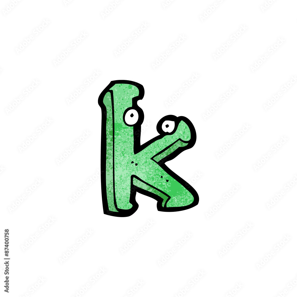 Fototapeta premium cartoon letter k with eyes