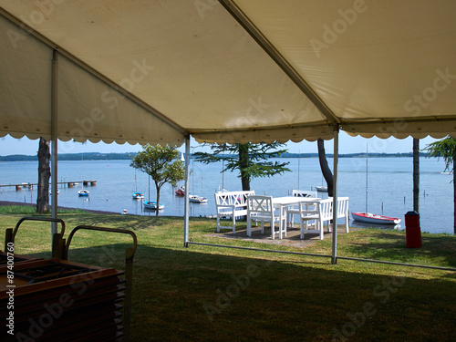 Large white party tent