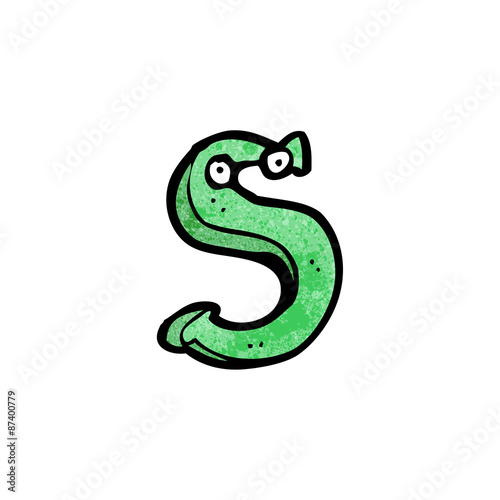 cartoon letter s with eyes