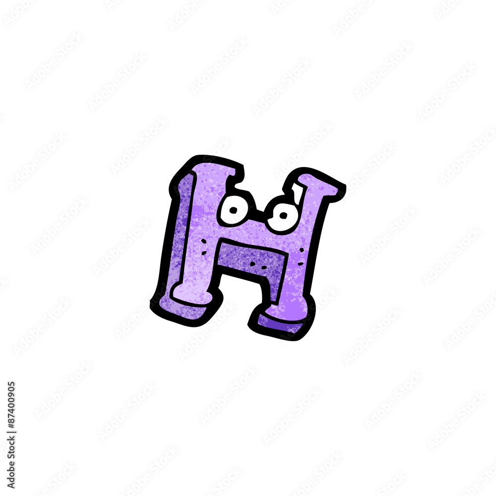 cartoon letter h with eyes cartoon letter h with eyes