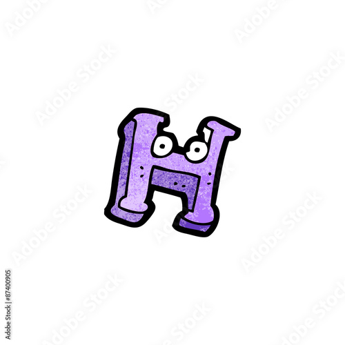 cartoon letter h with eyes