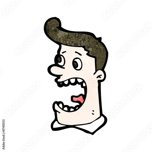 cartoon terrified man